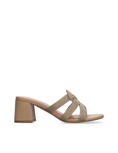 Bibi Lou Sandalo Ciabattina Alia 60 Tessuto Intreccio Camel