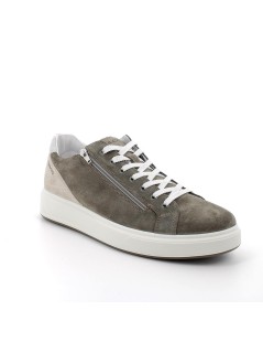IGI &Co Sneakers Uomo Cassetta con Zip Camoscio Militare