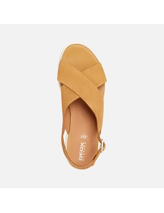 Geox Sandalo Laudara Zeppa Media Incrocio Senape