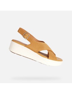 Geox Sandalo Laudara Zeppa Media Incrocio Senape