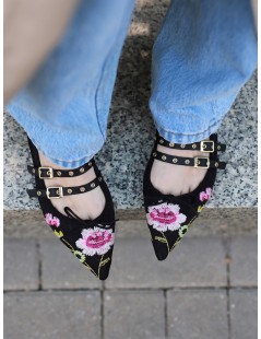 Hegos Ballerina a Punta con Fiocco Doppia Fibbia Nero