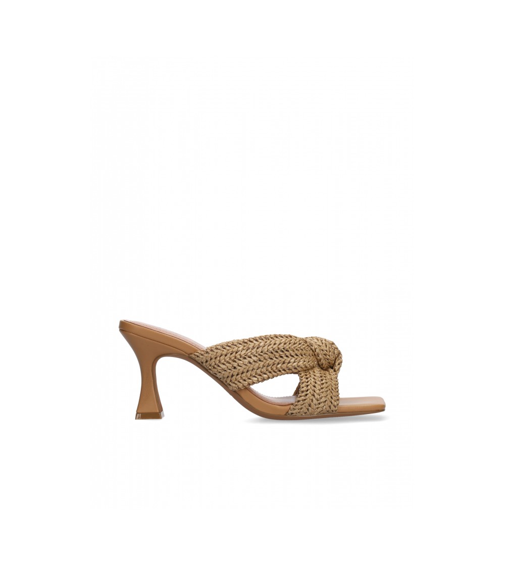 Bibi Lou Sandalo Nicole Slipper Nodo Incrocio Rafia Camel