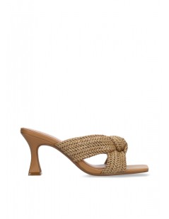 Bibi Lou Sandalo Nicole Slipper Nodo Incrocio Rafia Camel