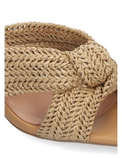 Bibi Lou Sandalo Nicole Slipper Nodo Incrocio Rafia Camel