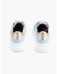 Stokton Sneakers Volume Gioiello Nappa Traforata Spiga Cielo