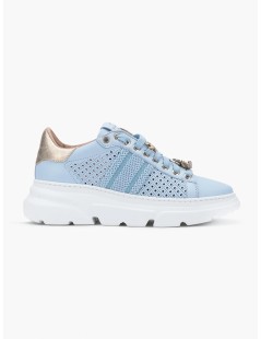 Stokton Sneakers Volume Gioiello Nappa Traforata Spiga Cielo