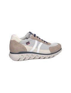 Callaghan Sneakers Uomo Squalo Rete Camoscio Bianco Pietra
