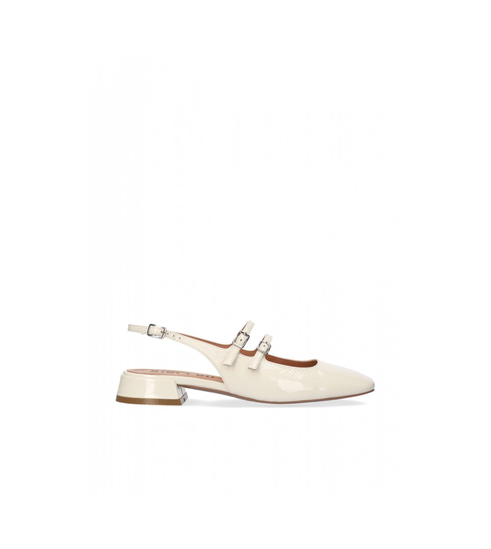 Bibi Lou Slingback Mary Jane Hina 25 2 Braccialetto Vernice Bianco