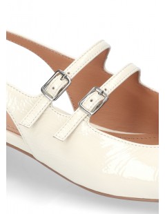Bibi Lou Slingback Mary Jane Hina 25 2 Braccialetto Vernice Bianco
