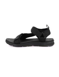 Grunland Sandalo Uomo Sport 3 Velcro Tessuto Nero