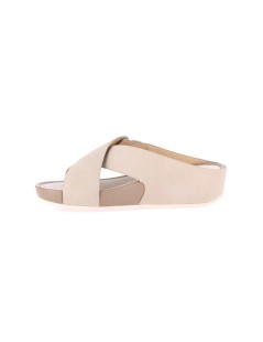 Grunland Ciabatta Super Leggera Fit Incrocio Fibbia Velcro Beige