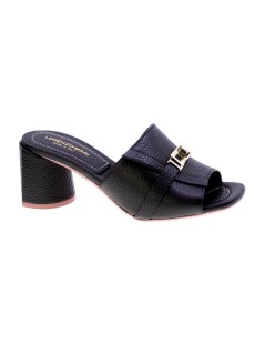 Lorenzo Mari Ciabattina Sabot Mules Accessorio Pelle Nero