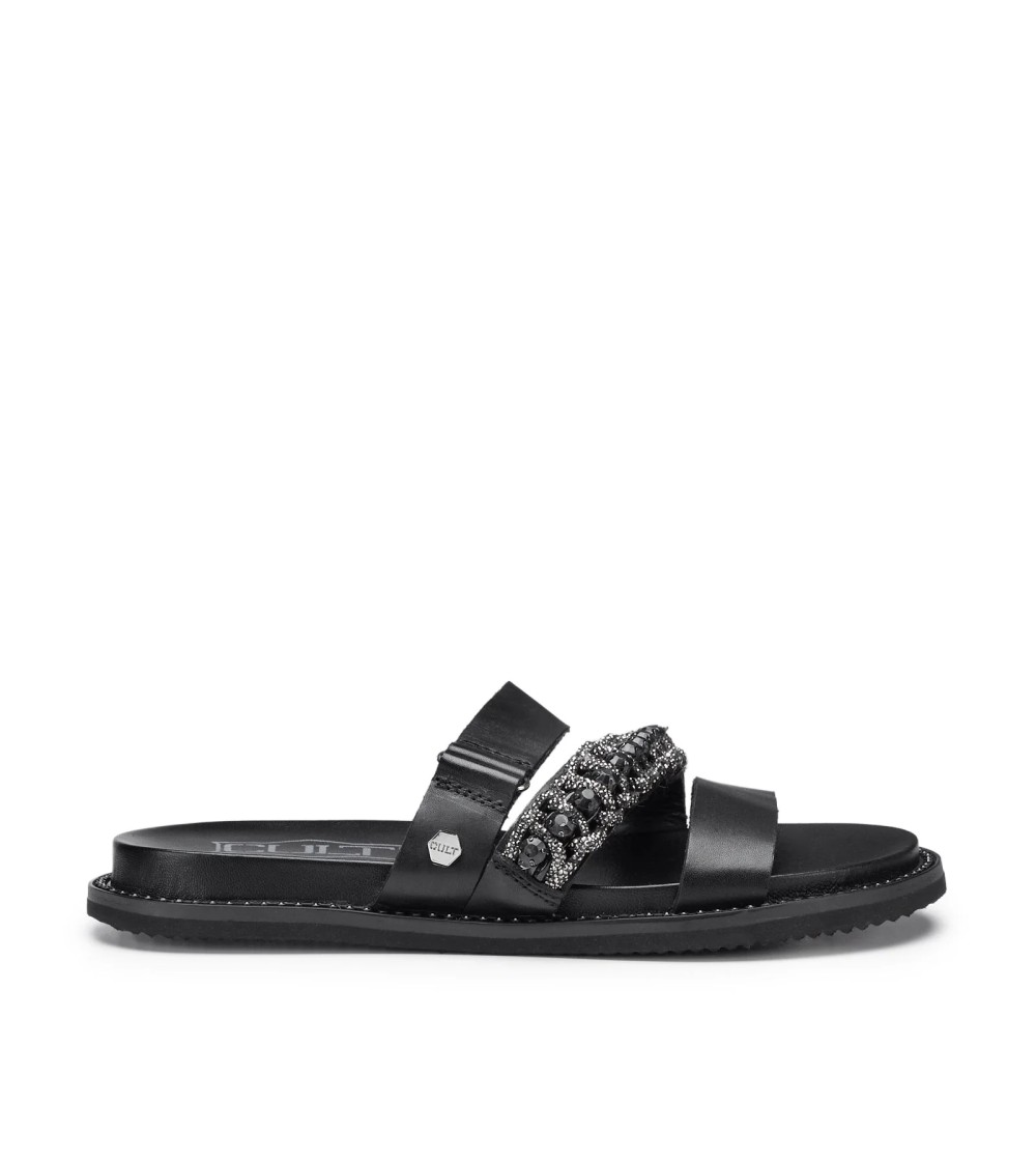 Cult Ciabattina Roshelle Bassa Fascettine Pelle Nero