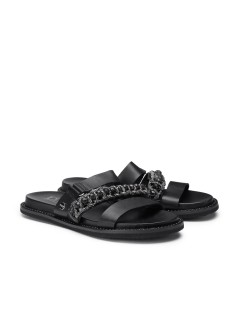 Cult Ciabattina Roshelle Bassa Fascettine Pelle Nero