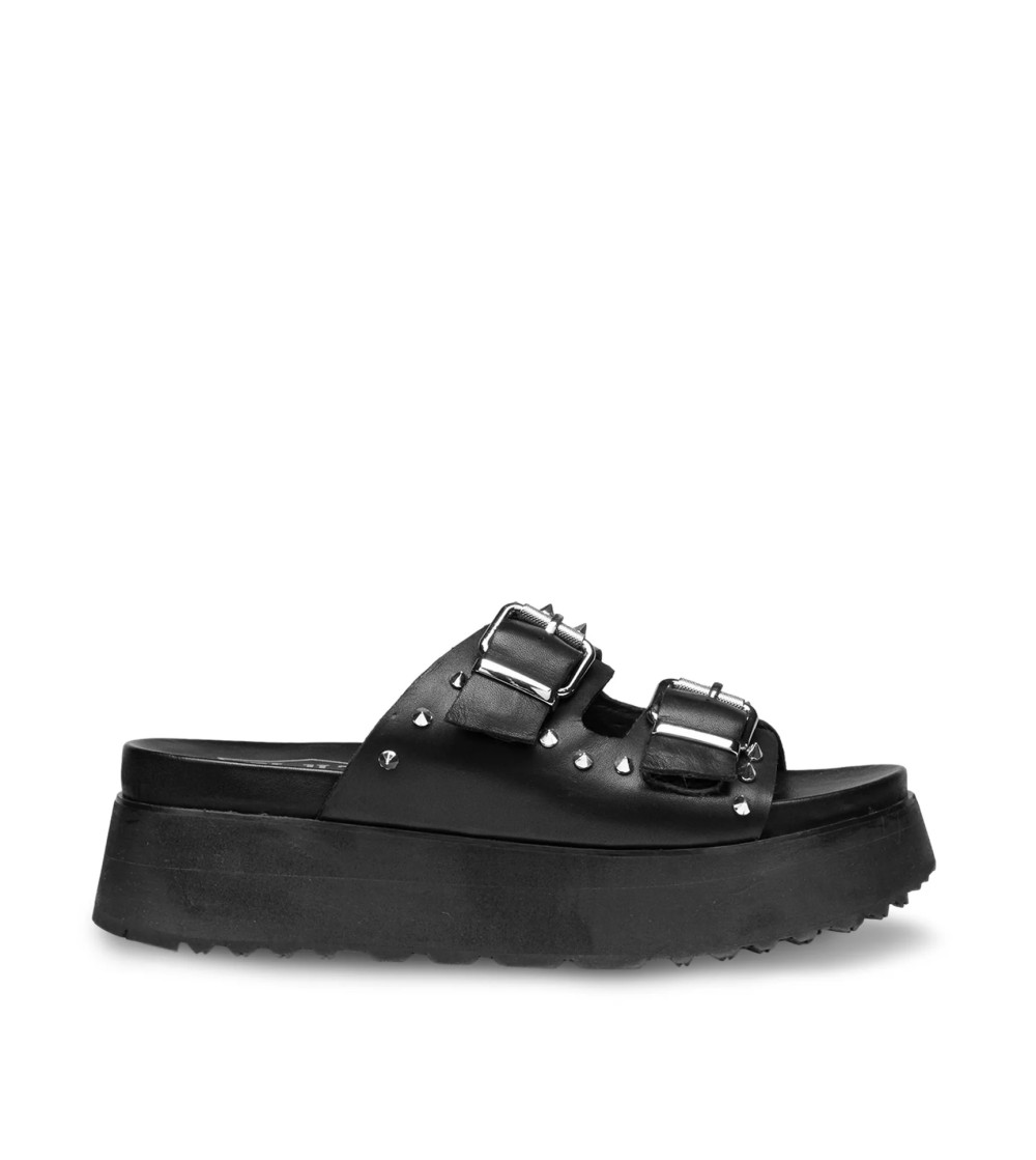Cult Ciabattina Janis Platform  Arizona Borchie Pelle Nero