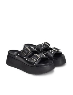 Cult Ciabattina Janis Platform  Arizona Borchie Pelle Nero