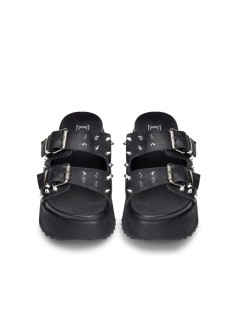 Cult Ciabattina Janis Platform  Arizona Borchie Pelle Nero