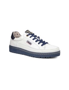 Callaghan Sneakers Uomo Petete Cassetta Profilata Pelle Bianco Blu