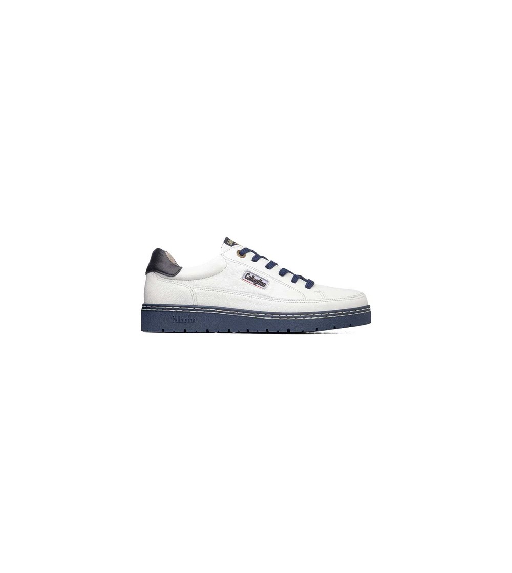 Callaghan Sneakers Uomo Petete Cassetta Profilata Pelle Bianco Blu