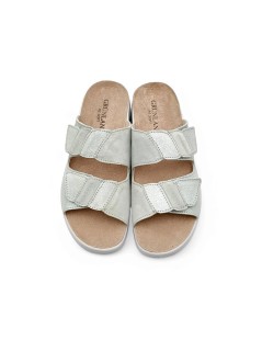 Grunland Ciabatta Medio con Plantare 2 Velcro Nabuk Menta