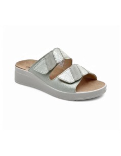 Grunland Ciabatta Medio con Plantare 2 Velcro Nabuk Menta