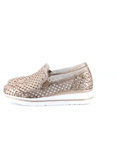 Cinzia Soft Slipon Mocassino Pelle Traforata Sabbia Rame
