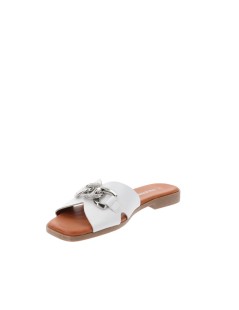 Valleverde Ciabattina Monofascia Herm Accessorio Pelle Bianco