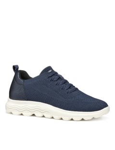 Geox Sneakers Donna Spherica Plus Tallone Pelle Tessuto Navy