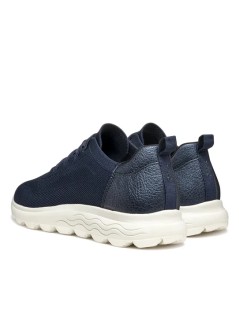 Geox Sneakers Donna Spherica Plus Tallone Pelle Tessuto Navy