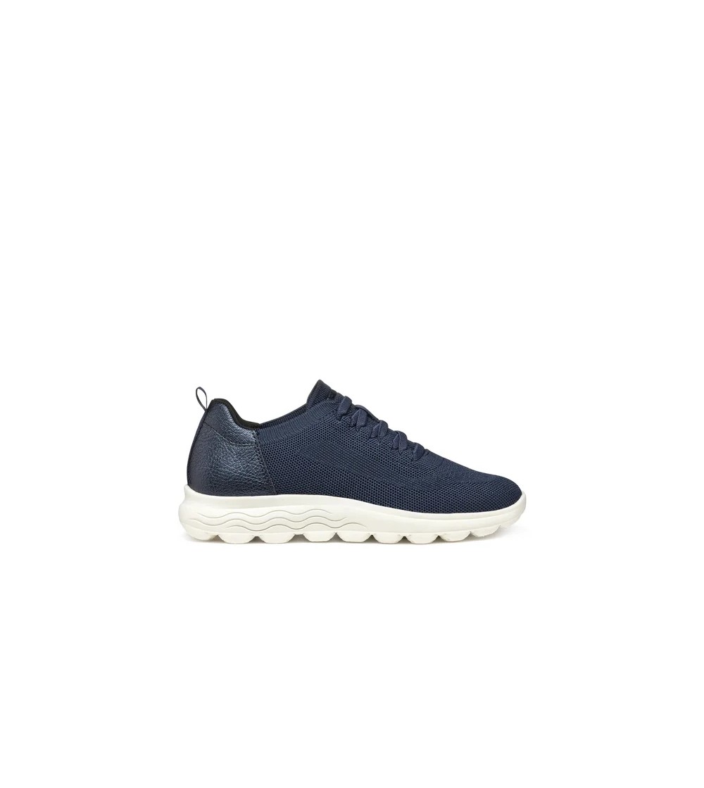 Geox Sneakers Donna Spherica Plus Tallone Pelle Tessuto Navy