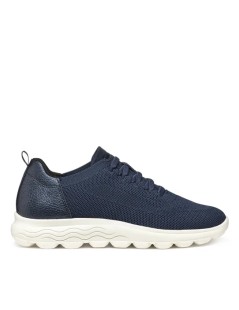 Geox Sneakers Donna Spherica Plus Tallone Pelle Tessuto Navy