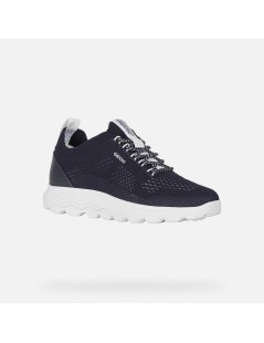 Geox Sneakers Donna Spherica Knitted Tessuto Nero Bianco