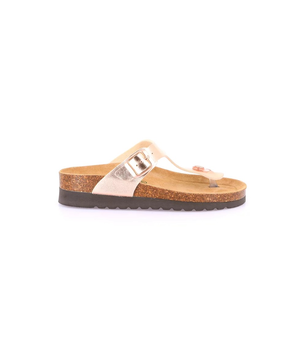 Grunland Ciabatta Infradito Bio Birk Zeppa Alta Laminato Rame