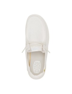 Hey Dude Slipon Donna Wendy Fondo Alto Elastic Tessuto Bianco