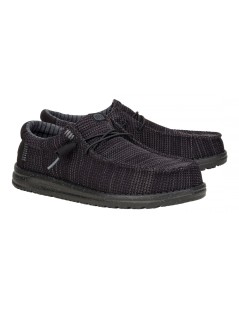 Hey Dude Slipon Uomo Wally Stretch Sox Elastic Tessuto Tutto Nero