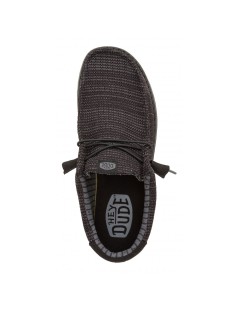 Hey Dude Slipon Uomo Wally Stretch Sox Elastic Tessuto Tutto Nero