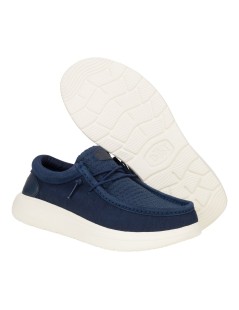 Hey Dude Slipon Uomo Wally Fondo Alto Elastic Tessuto Navy