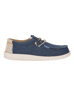 Hey Dude Slipon Uomo Wally Elastic Taglio Vivo Tessuto Navy