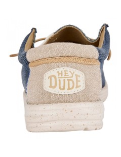 Hey Dude Slipon Uomo Wally Elastic Taglio Vivo Tessuto Navy