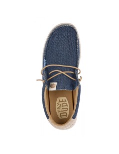 Hey Dude Slipon Uomo Wally Elastic Taglio Vivo Tessuto Navy