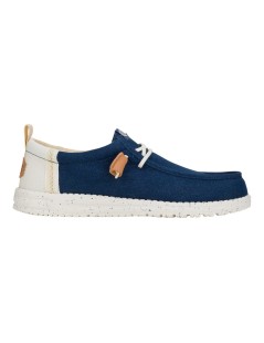 Hey Dude Slipon Uomo Bally Bicolor Elastic Tessuto Blu Bianco