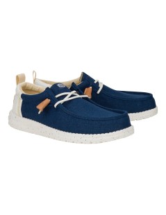 Hey Dude Slipon Uomo Bally Bicolor Elastic Tessuto Blu Bianco
