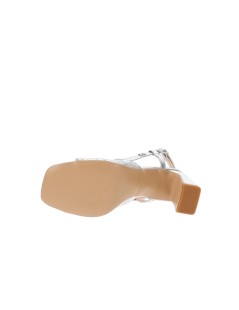 Valleverde Sandalo Cerimonia Tacco Largo Laminato Argento