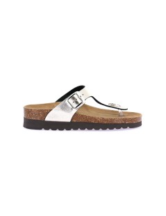 Grunland Ciabatta Infradito Bio Birk Zeppa Alta Laminato Champagne