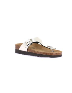 Grunland Ciabatta Infradito Bio Birk Zeppa Alta Laminato Champagne