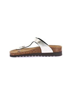 Grunland Ciabatta Infradito Bio Birk Zeppa Alta Laminato Champagne