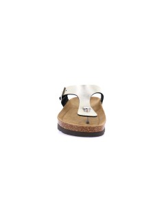 Grunland Ciabatta Infradito Bio Birk Zeppa Alta Laminato Champagne