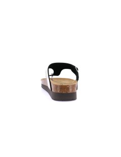 Grunland Ciabatta Infradito Bio Birk Zeppa Alta Laminato Champagne