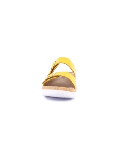 Grunland Ciabatta 2 Fibbie Velcro Plantare Estraibile Nappa Giallo