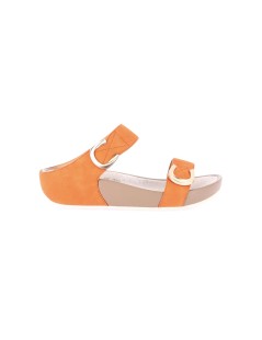 Grunland Ciabatta Fit Doppio Fascia Velcro Extra Leggera Arancio